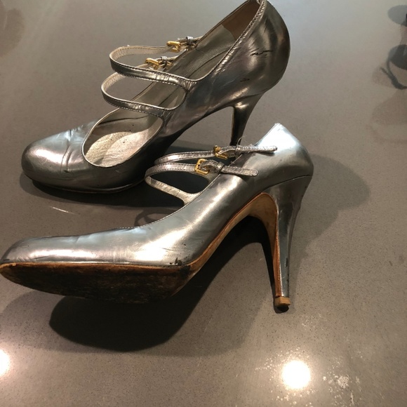 Miu Miu Silver double mary jane heel - Picture 3 of 6